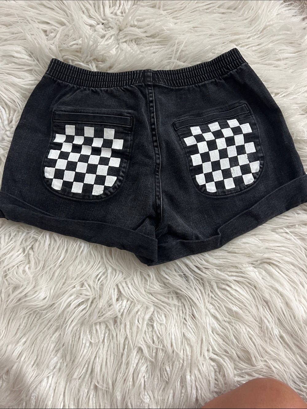 Aviator Nation Checkered Denim Shorts - Picture 2 of 3